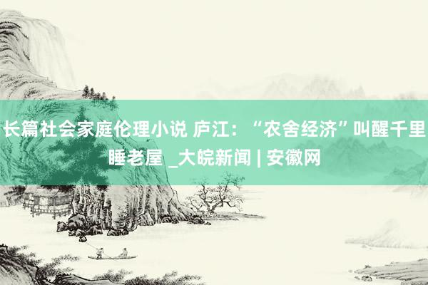 长篇社会家庭伦理小说 庐江：“农舍经济”叫醒千里睡老屋 _大皖新闻 | 安徽网