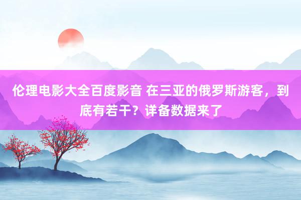 伦理电影大全百度影音 在三亚的俄罗斯游客，到底有若干？详备数据来了