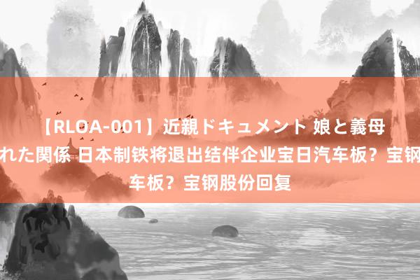 【RLOA-001】近親ドキュメント 娘と義母の禁じられた関係 日本制铁将退出结伴企业宝日汽车板？宝钢股份回复