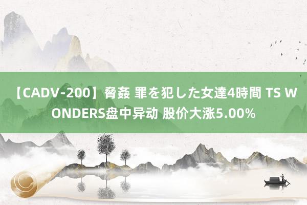 【CADV-200】脅姦 罪を犯した女達4時間 TS WONDERS盘中异动 股价大涨5.00%