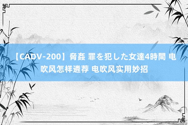 【CADV-200】脅姦 罪を犯した女達4時間 电吹风怎样遴荐 电吹风实用妙招