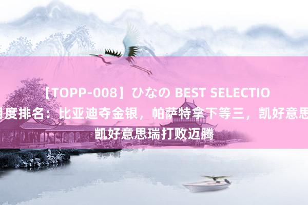 【TOPP-008】ひなの BEST SELECTION 2 B级车月度排名：比亚迪夺金银，帕萨特拿下等三，凯好意思瑞打败迈腾