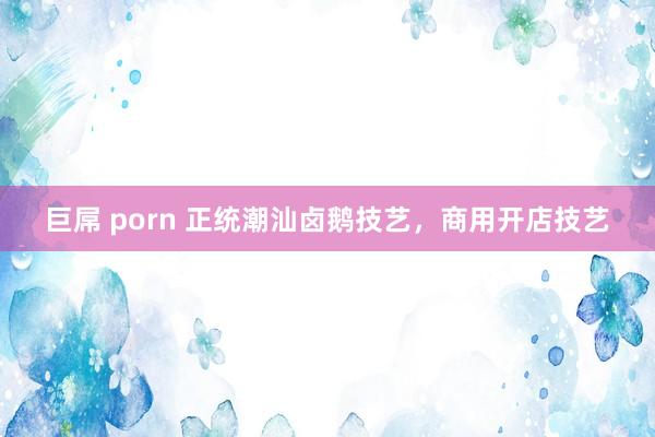 巨屌 porn 正统潮汕卤鹅技艺，商用开店技艺